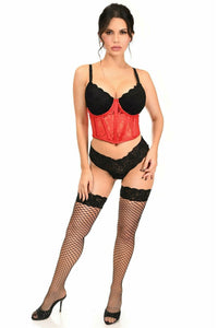 Daisy Corsets Lavish Red Sheer Lace Underwire Waist Cincher Corset in Red 