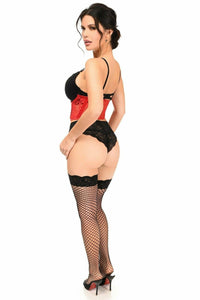 Daisy Corsets Lavish Red Sheer Lace Underwire Waist Cincher Corset in Red 