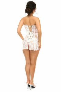 Daisy Corsets Lavish White Sheer Lace Corset Dress in White 