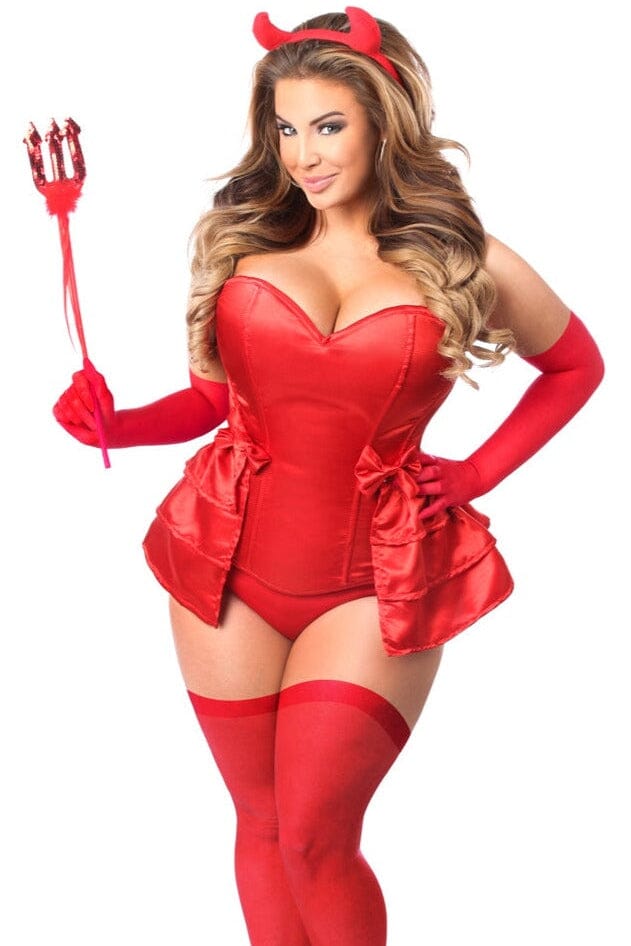Daisy Corsets 5 Piece Devilicious Corset Costume in Red  from SexyShoes.com