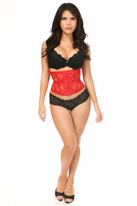Daisy Corsets Lavish Red Sheer Lace Waist Cincher Corset in Red 