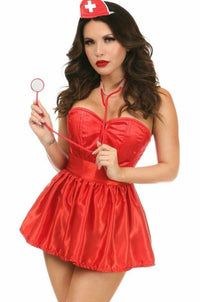 Daisy Corsets Lavish 4 PC Sexy Nurse Corset Costume in Red  from SexyShoes.com