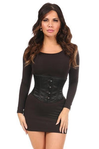 Daisy Corsets Plus Size Satin Mini Cincher in Black  from SexyShoes.com