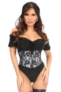 Daisy Corsets Plus Size Satin Mini Cincher in White  from SexyShoes.com