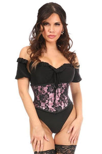 Daisy Corsets Plus Size Satin Mini Cincher in Pink  from SexyShoes.com