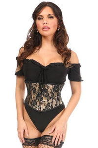 Daisy Corsets Plus Size Satin Mini Cincher in Nude  from SexyShoes.com