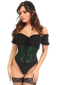 Daisy Corsets Plus Size Satin Mini Cincher in Green  from SexyShoes.com