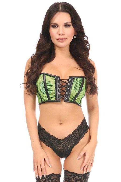 Daisy Corsets Plus Size Short Bustier in Green  from SexyShoes.com