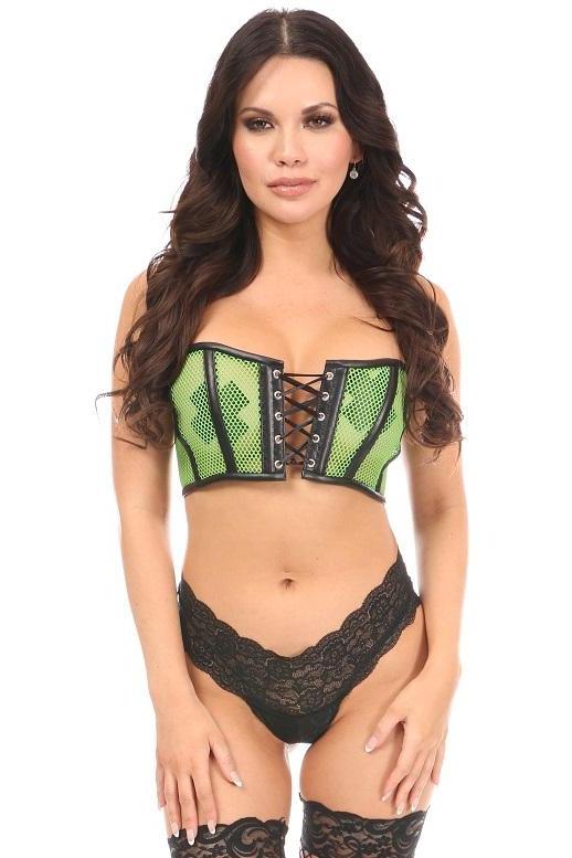 Plus Size Short Bustier-Overbust Corsets-Daisy Corsets-Green-SEXYSHOES.COM