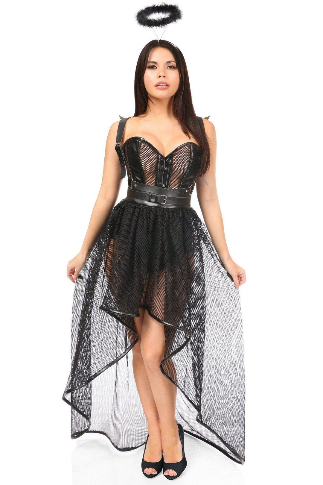 Daisy Corsets Lavish 4 PC Gothic Angel Costume in Black  from SexyShoes.com