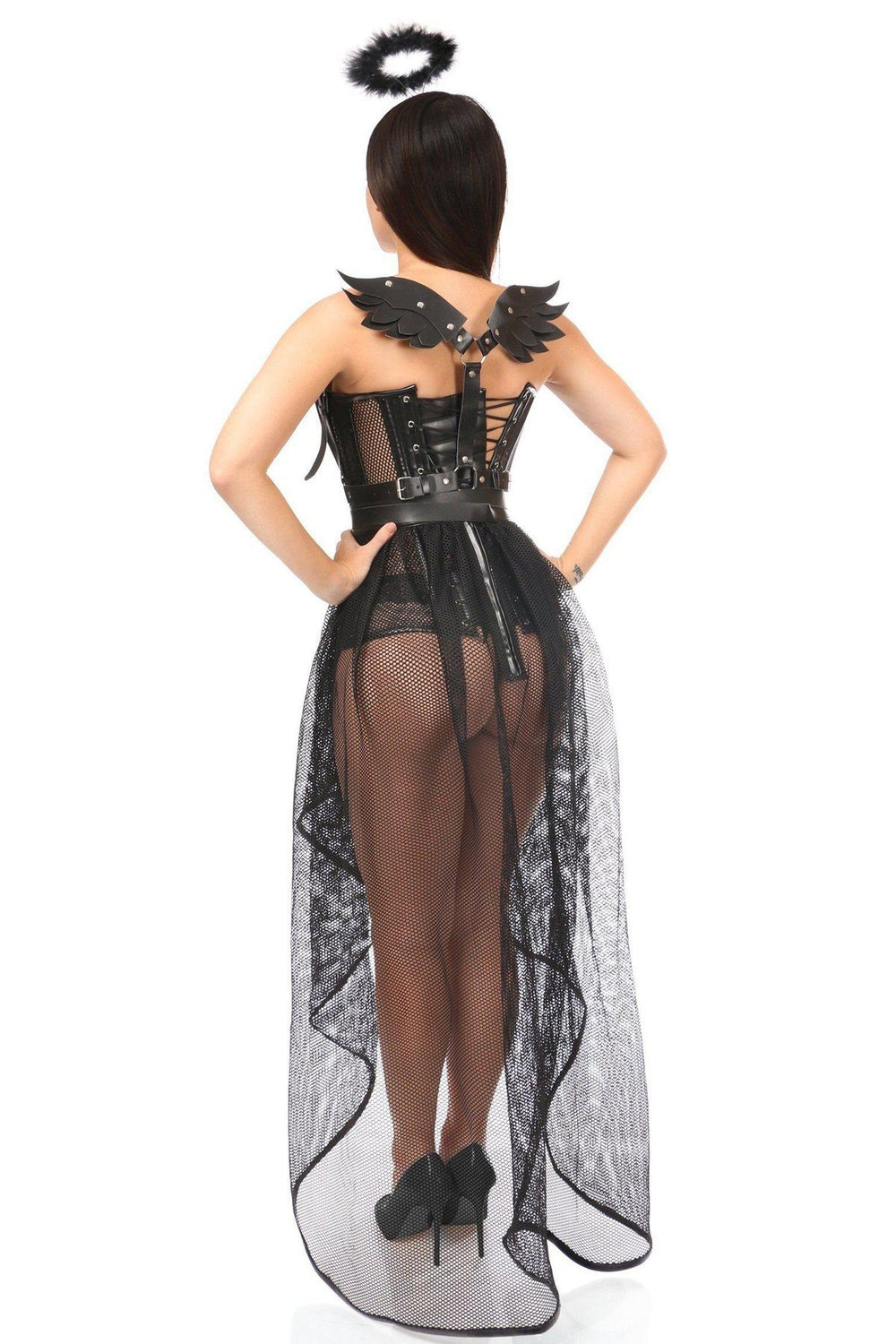 Daisy Corsets Lavish 4 PC Gothic Angel Costume in Black 
