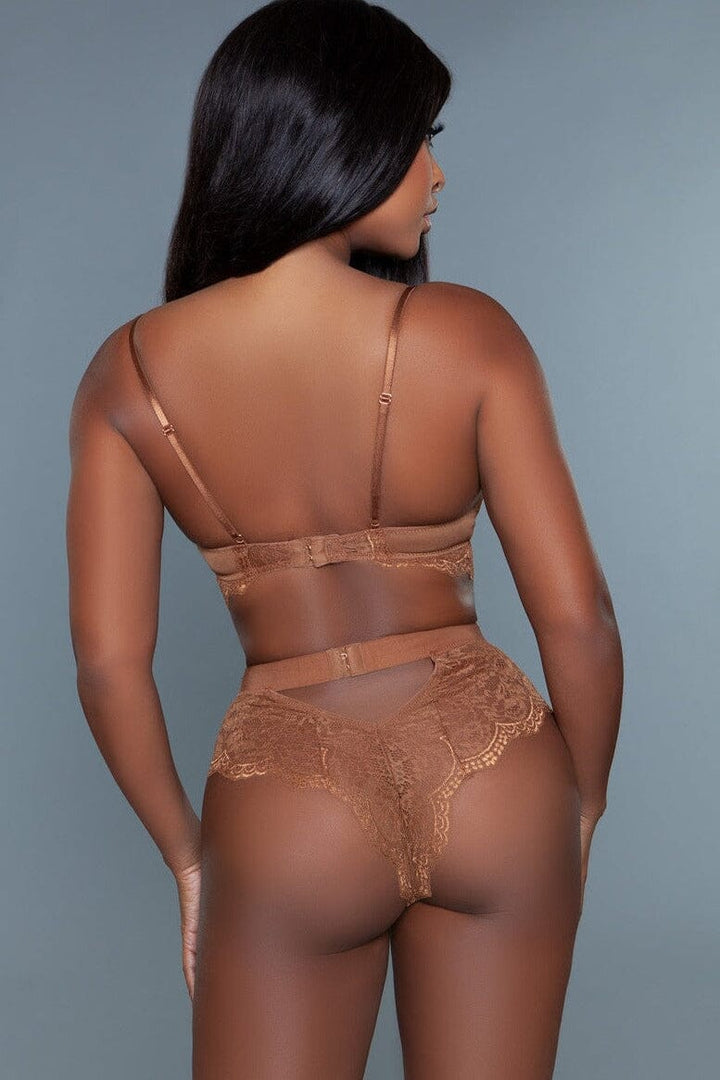 Lace Bodysuit With Cut-Out Details-Bodysuits-SEXYSHOES.COM