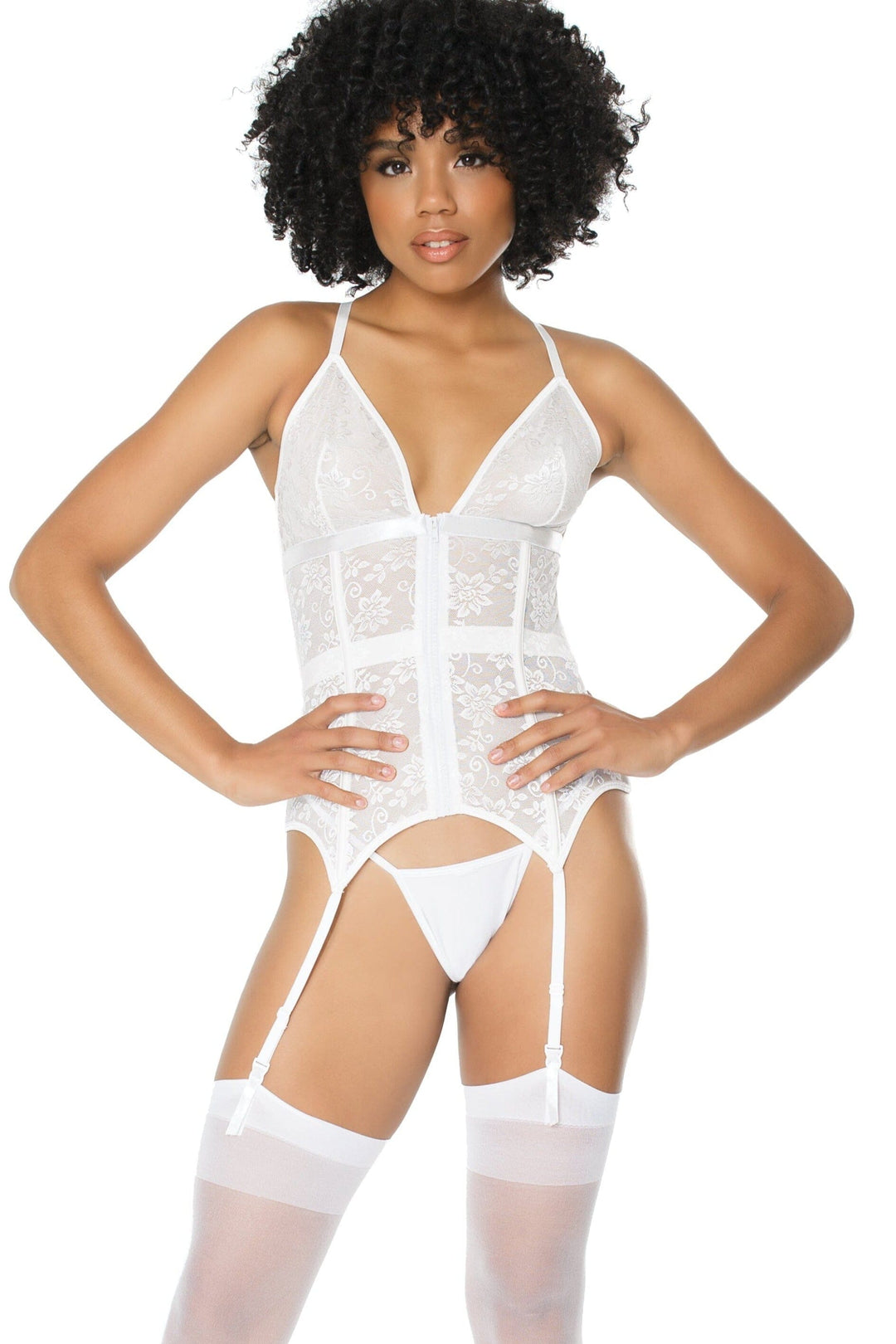 Lace Boned Bustier-Teddies-Coquette-White-L-SEXYSHOES.COM