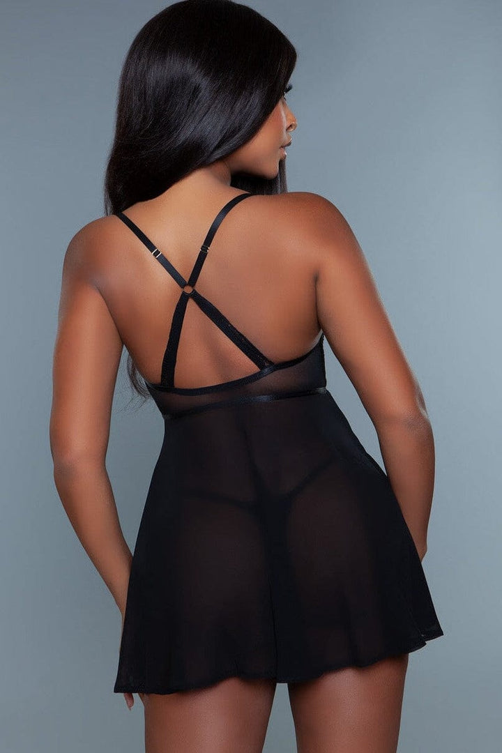 Lace Caged Bust Babydoll-Babydolls-SEXYSHOES.COM