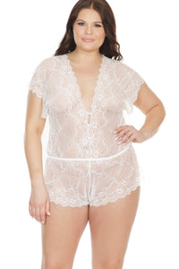 Coquette Lace Romper in White  from SexyShoes.com
