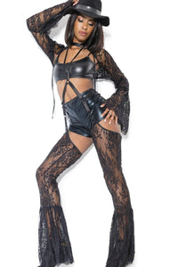 Coquette Lace Shrug With Bell Sleeves in Black  from SexyShoes.com