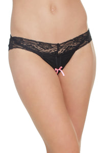 Coquette Lace Thong in Black  from SexyShoes.com