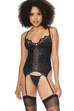 Lace bustier With Garters