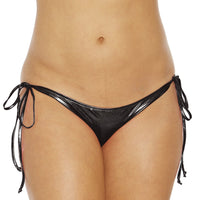 Bodyshotz Side Tie Scrunch Back Bikini Bottom in Black  from SexyShoes.com