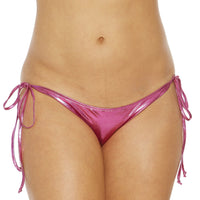 Bodyshotz Side Tie Scrunch Back Bikini Bottom in Purple  from SexyShoes.com