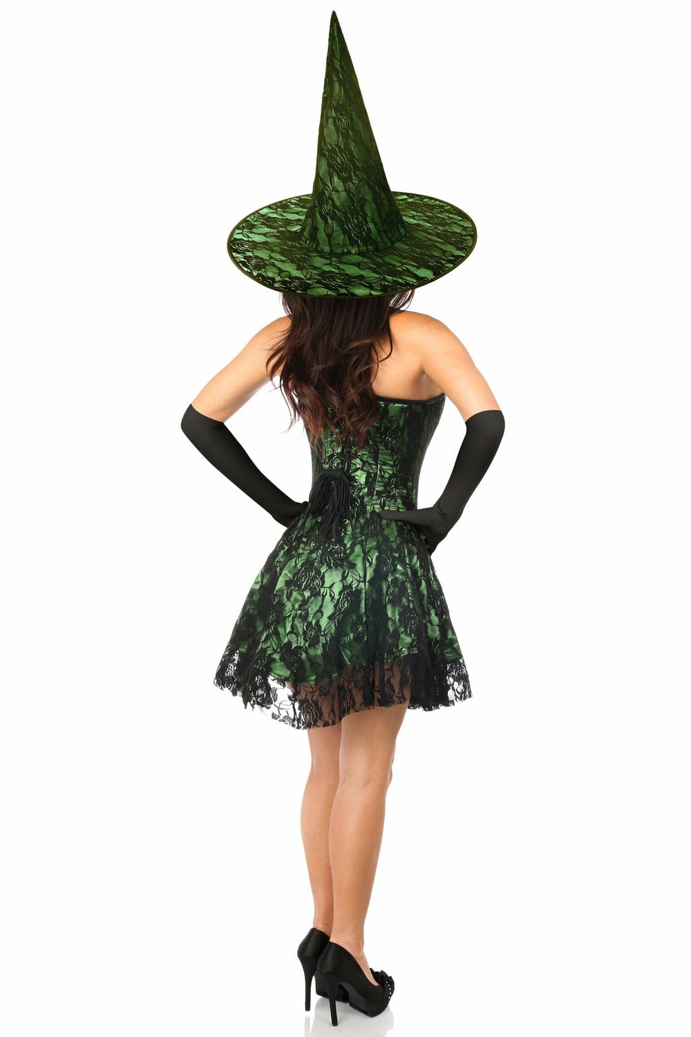 Lavish 3 PC Green Lace Corset Dress Costume-Witch Costumes-Daisy Corsets-SEXYSHOES.COM