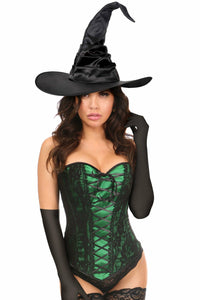 Daisy Corsets Lavish 3 PC Green Lace Witch Corset Costume in Green 