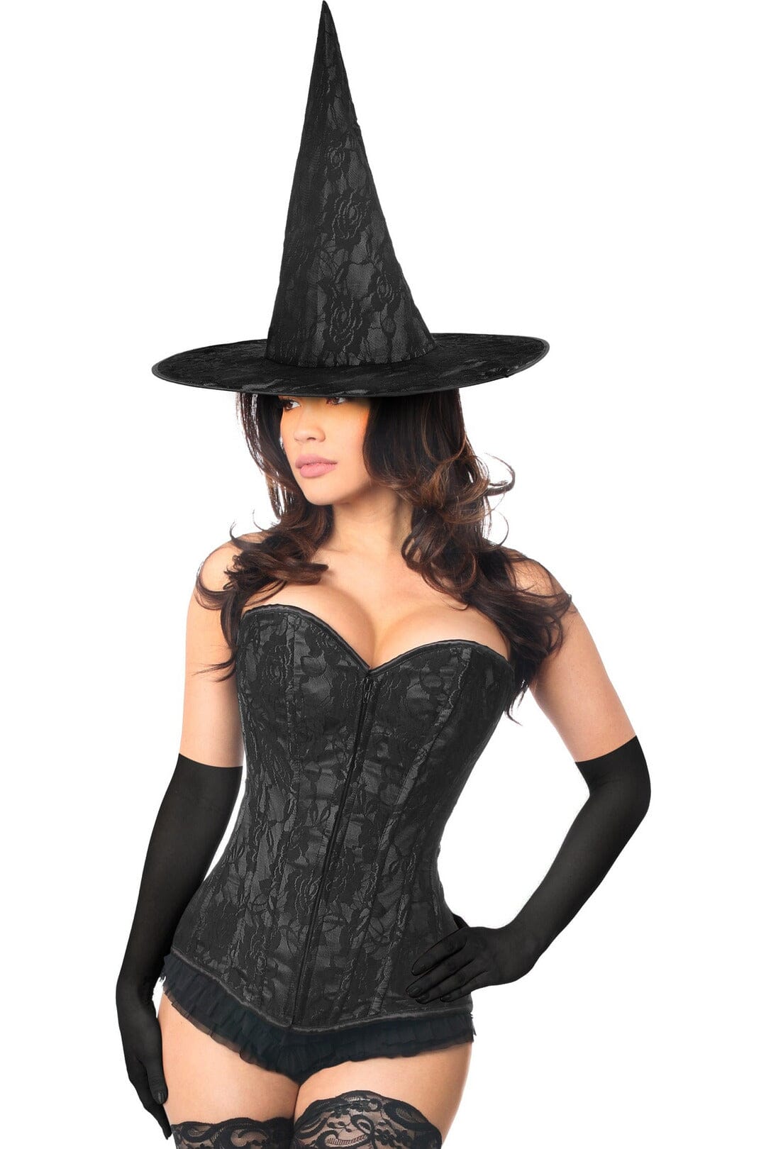 Daisy Corsets Lavish 3 PC Midnight Witch Corset Costume in Black 