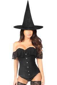 Daisy Corsets Lavish 3 PC Premium Lace Witch Corset Costume in Black 