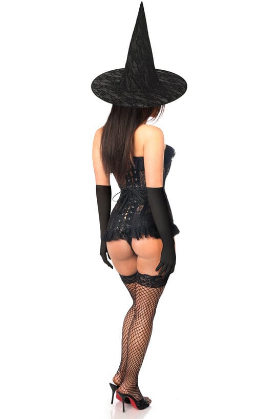 Lavish 3 PC Sheer Lace Witch Corset Costume-Witch Costumes-Daisy Corsets-SEXYSHOES.COM