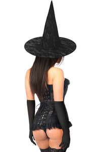 Daisy Corsets Lavish 3 PC Sheer Lace Witch Corset Costume in Black 