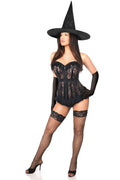 Lavish 3 PC Sheer Lace Witch Corset Costume