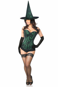 Daisy Corsets Lavish 3 PC Spellbound Green Lace Witch Corset Costume in Green  from SexyShoes.com