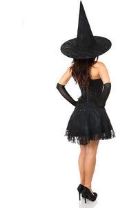 Daisy Corsets Lavish 3 PC Sultry Witch Corset Dress Costume in Black 
