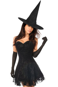 Daisy Corsets Lavish 3 PC Sultry Witch Corset Dress Costume in Black 