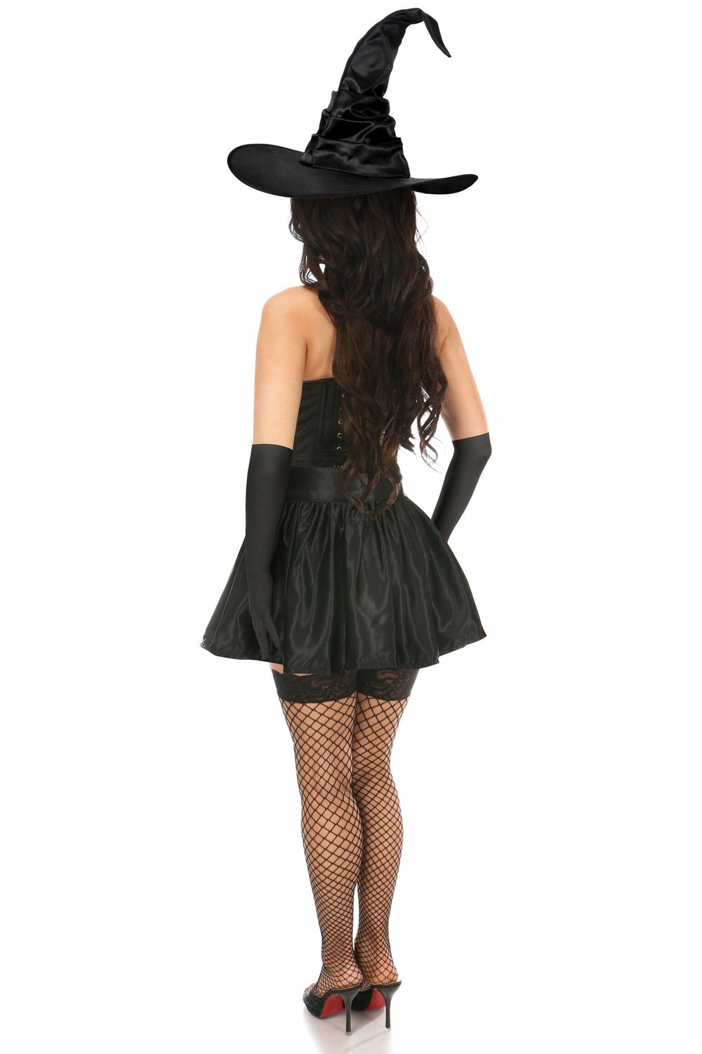 Lavish 4 PC Black Lace Witch Corset Costume-Witch Costumes-Daisy Corsets-SEXYSHOES.COM