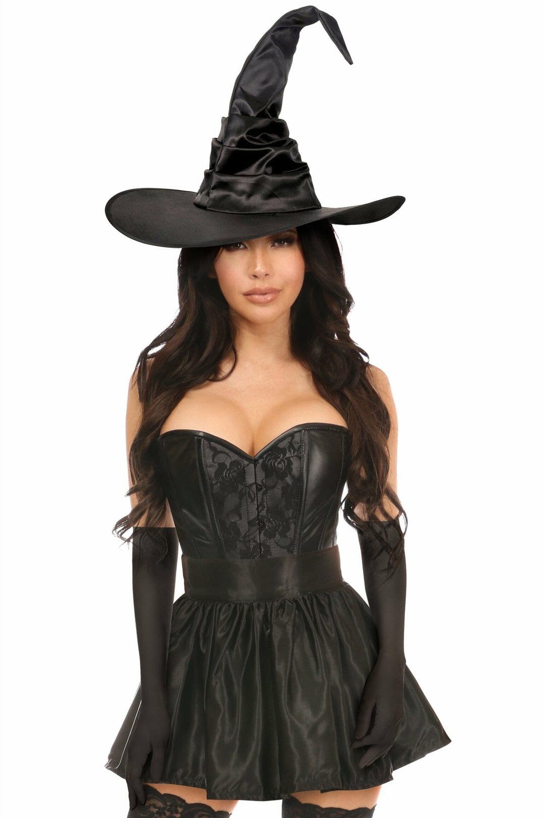 Lavish 4 PC Black Lace Witch Corset Costume-Witch Costumes-Daisy Corsets-SEXYSHOES.COM