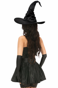 Daisy Corsets Lavish 4 PC Black Lace Witch Corset Costume in Black 