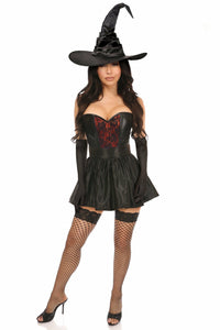 Daisy Corsets Lavish 4 PC Red Lace Witch Corset Costume in Red  from SexyShoes.com