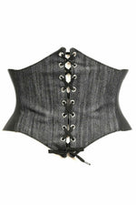 Lavish Black Denim Corset Belt Cincher