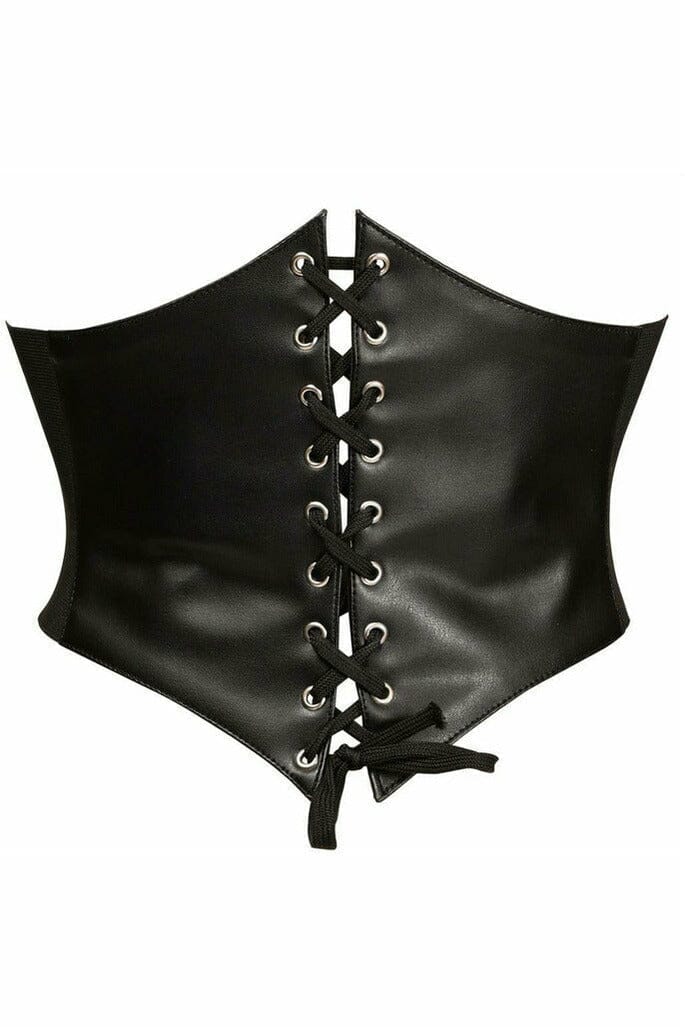 Lavish Black Faux Leather Corset Belt Cincher-Corset Belts-Daisy Corsets-Black-S-SEXYSHOES.COM