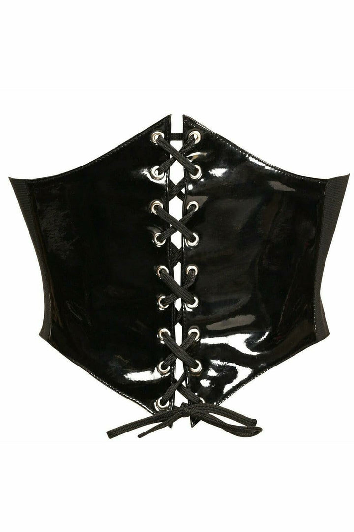 Lavish Black Patent PVC Corset Belt Cincher-Corset Belts-Daisy Corsets-Black-S-SEXYSHOES.COM