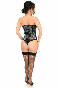 Daisy Corsets Lavish Black Skull Print Underwire Open Cup Underbust Corset in Black 