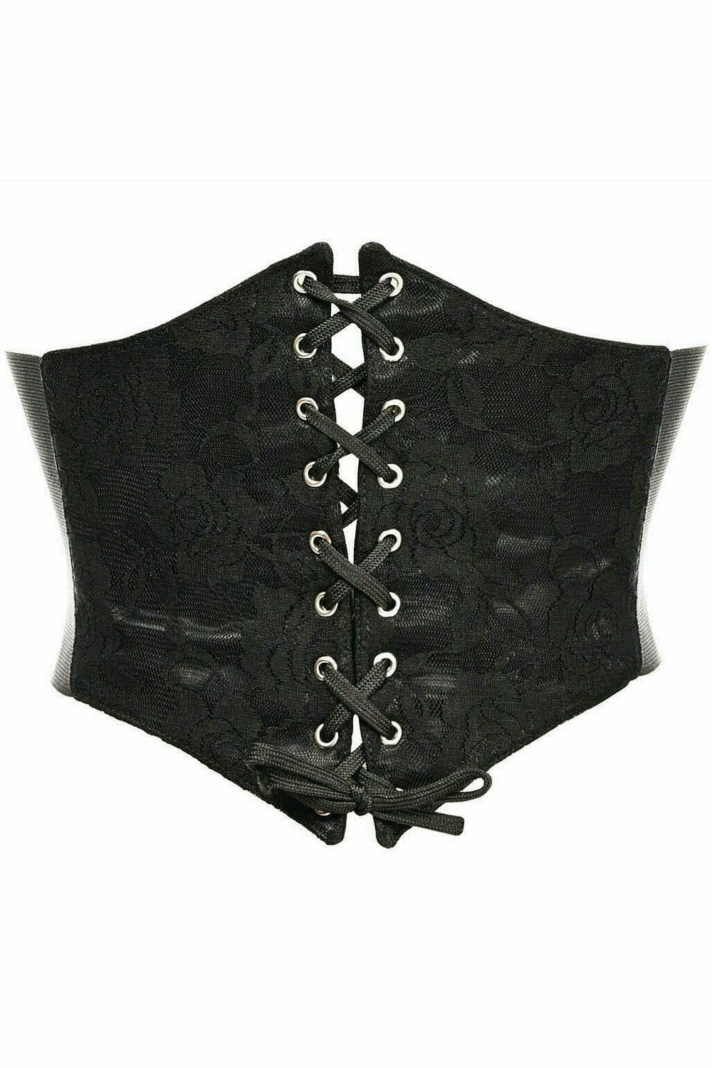 Lavish Black w/Black Lace Overlay Corset Belt Cincher-Corset Belts-Daisy Corsets-SEXYSHOES.COM