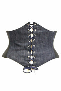 Daisy Corsets Lavish Blue Denim Corset Belt Cincher in Blue  from SexyShoes.com