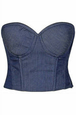 Lavish Blue Denim Underwire Bustier