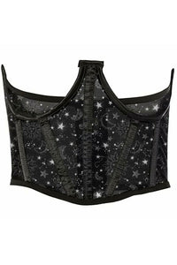 Daisy Corsets Lavish Celestial Mesh Open Cup Waist Cincher in Blue  from SexyShoes.com