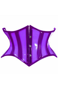 Daisy Corsets Lavish Clear Purple Curvy Cut Mini Cincher Corset in Clear  from SexyShoes.com
