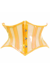 Daisy Corsets Lavish Clear Yellow Curvy Cut Mini Cincher Corset in Clear  from SexyShoes.com