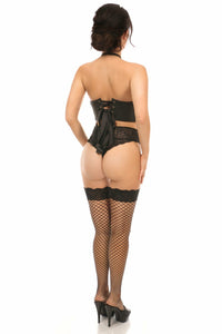 Daisy Corsets Lavish Faux Leather Halter Bustier w/Spikes in Black 