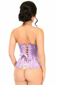 Daisy Corsets Lavish Lavender Sheer Lace Underwire Open Cup Underbust Corset in Purple 